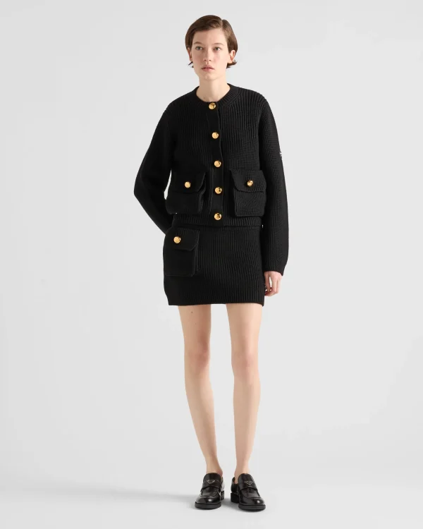 Knitwear*Prada Wool miniskirt Black