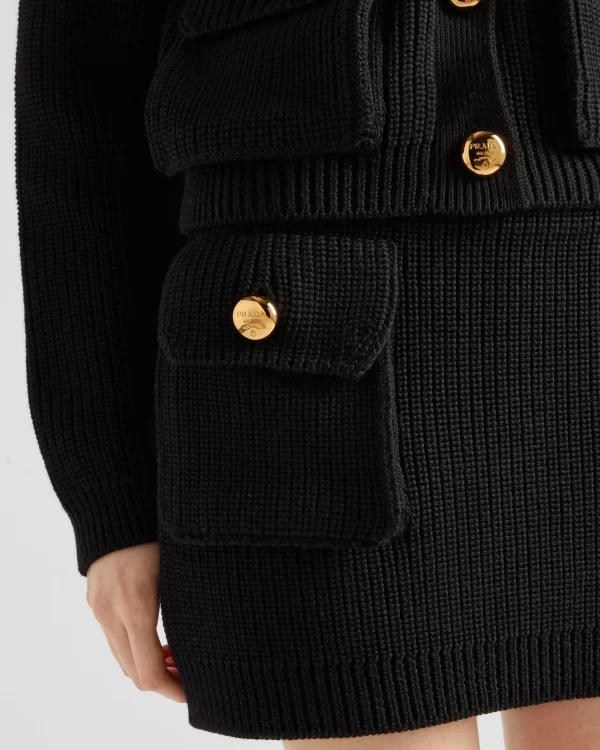 Knitwear*Prada Wool miniskirt Black