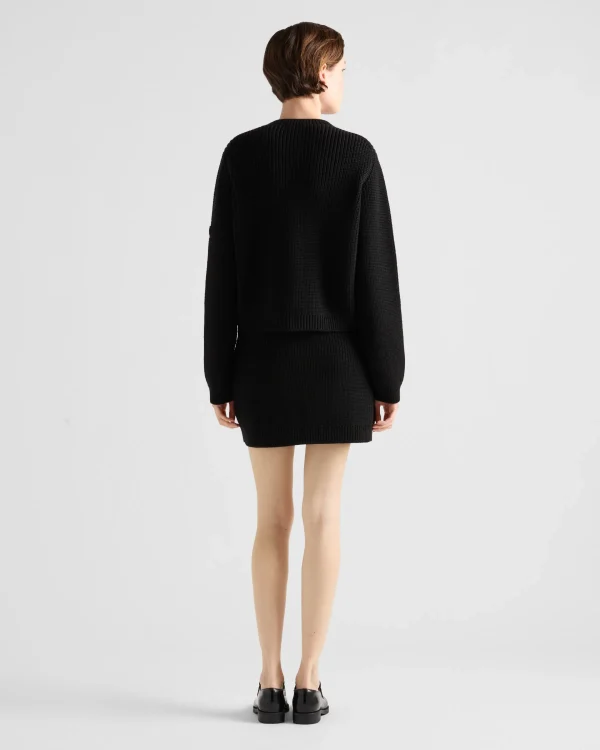 Knitwear*Prada Wool miniskirt Black