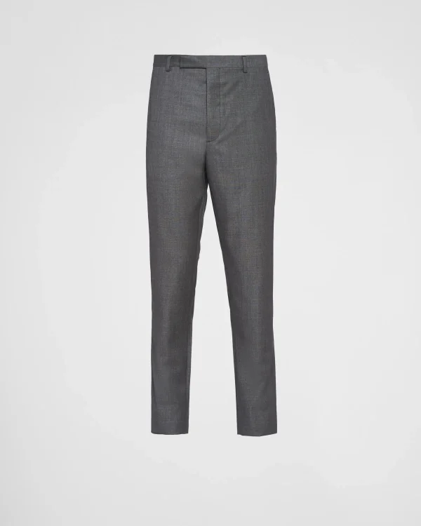 Trousers And Bermudas*Prada Wool pants Slategray