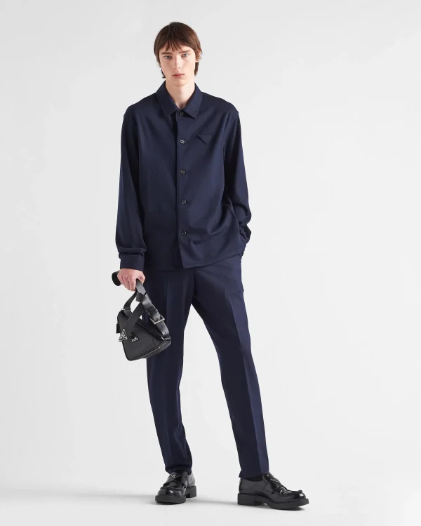 Trousers And Bermudas*Prada Wool pants Navy