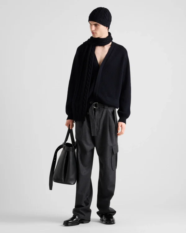 Trousers And Bermudas*Prada Wool pants with cargo pockets Slategray