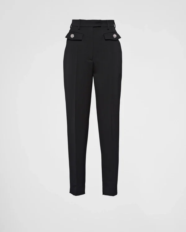 Trousers And Shorts*Prada Wool sateen pants Black