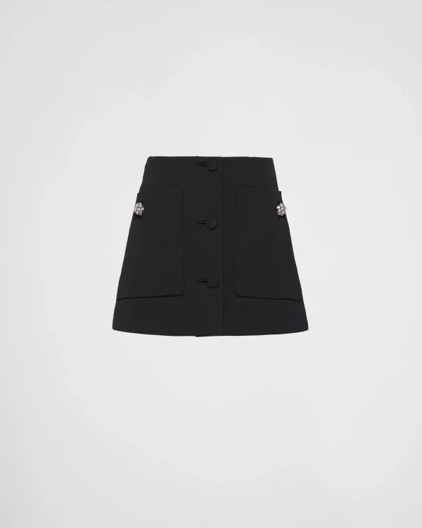 Skirts*Prada Wool satin miniskirt Black