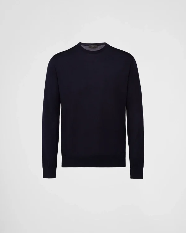 Knitwear*Prada Wool Sweater Blue