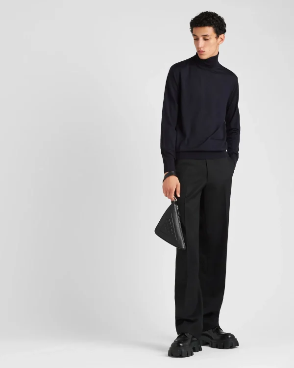 Knitwear*Prada Wool turtleneck Blue