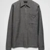 Shirts*Prada Wool zipper shirt Slategray