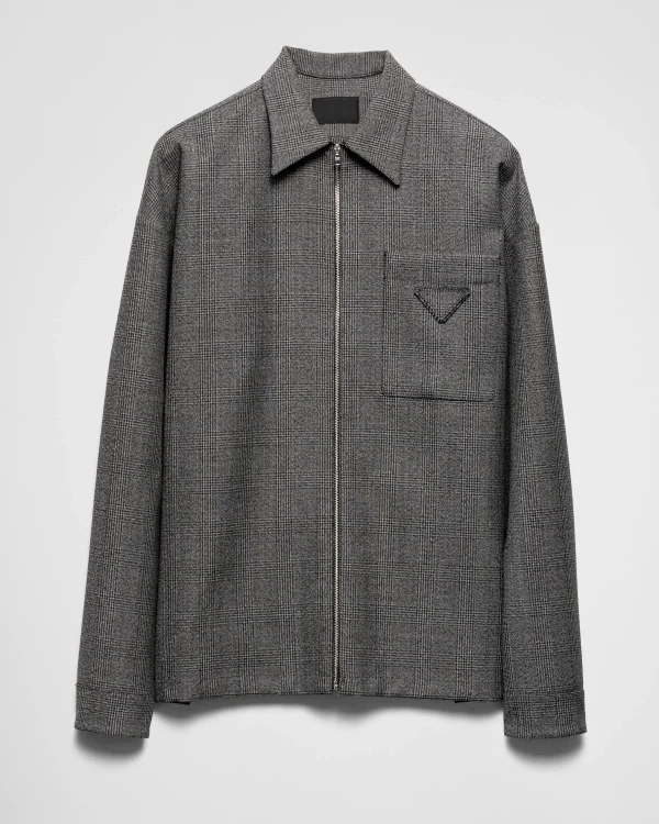 Shirts*Prada Wool zipper shirt Slategray