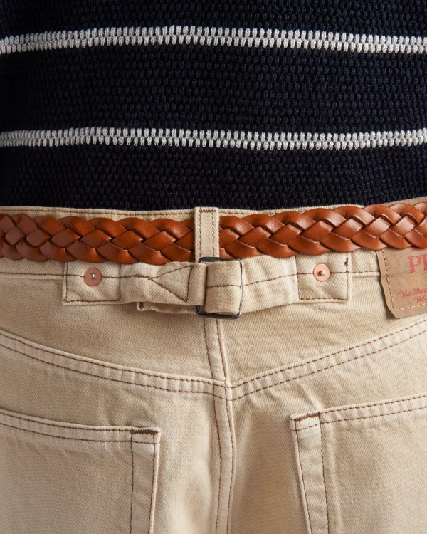 Denim*Prada Worn bull-denim Bermudas Natural