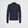 Knitwear*Prada Worsted wool turtleneck sweater Navy