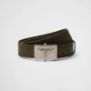 Belts*Prada Woven cotton tape belt Militarygreen